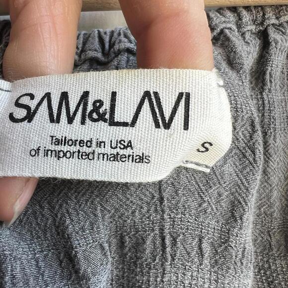 Sam and Lavi Women's Small Grey Long Sleeve Scoop Neck Button Down Blouse Top - Picture 7 of 10